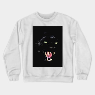 Black Jaguar Face Portrait Crewneck Sweatshirt